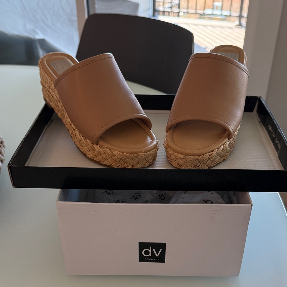 Dolce Vita Tan Espadrille Wedges